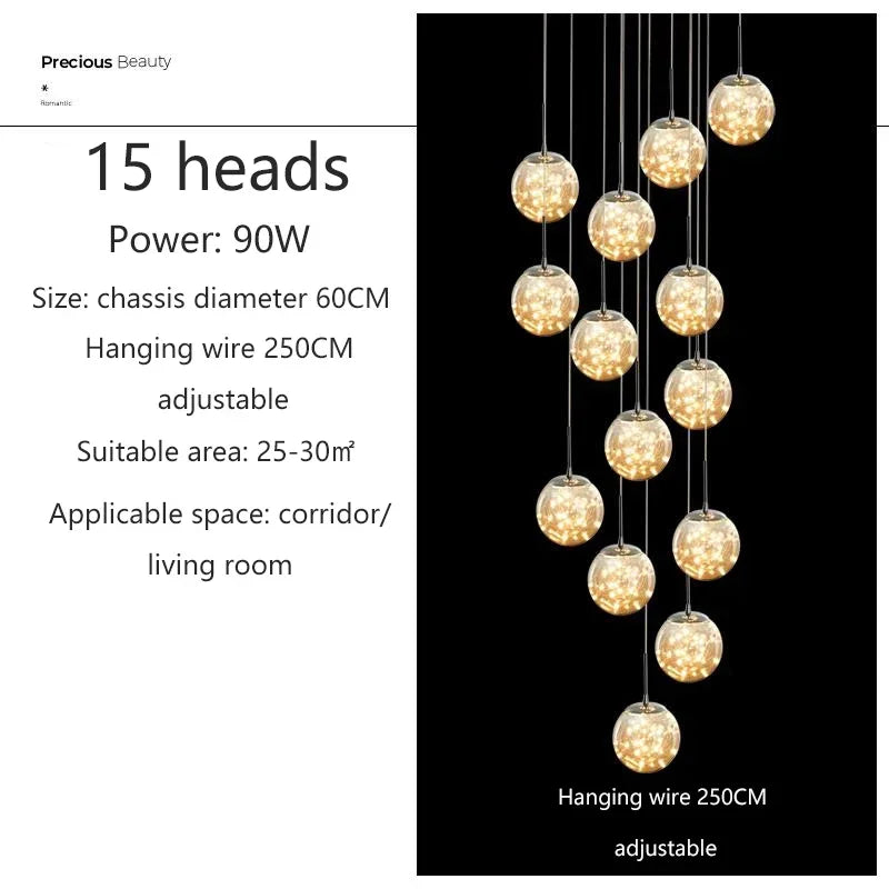 Nordic Glass Ball Led Pendant Lamp