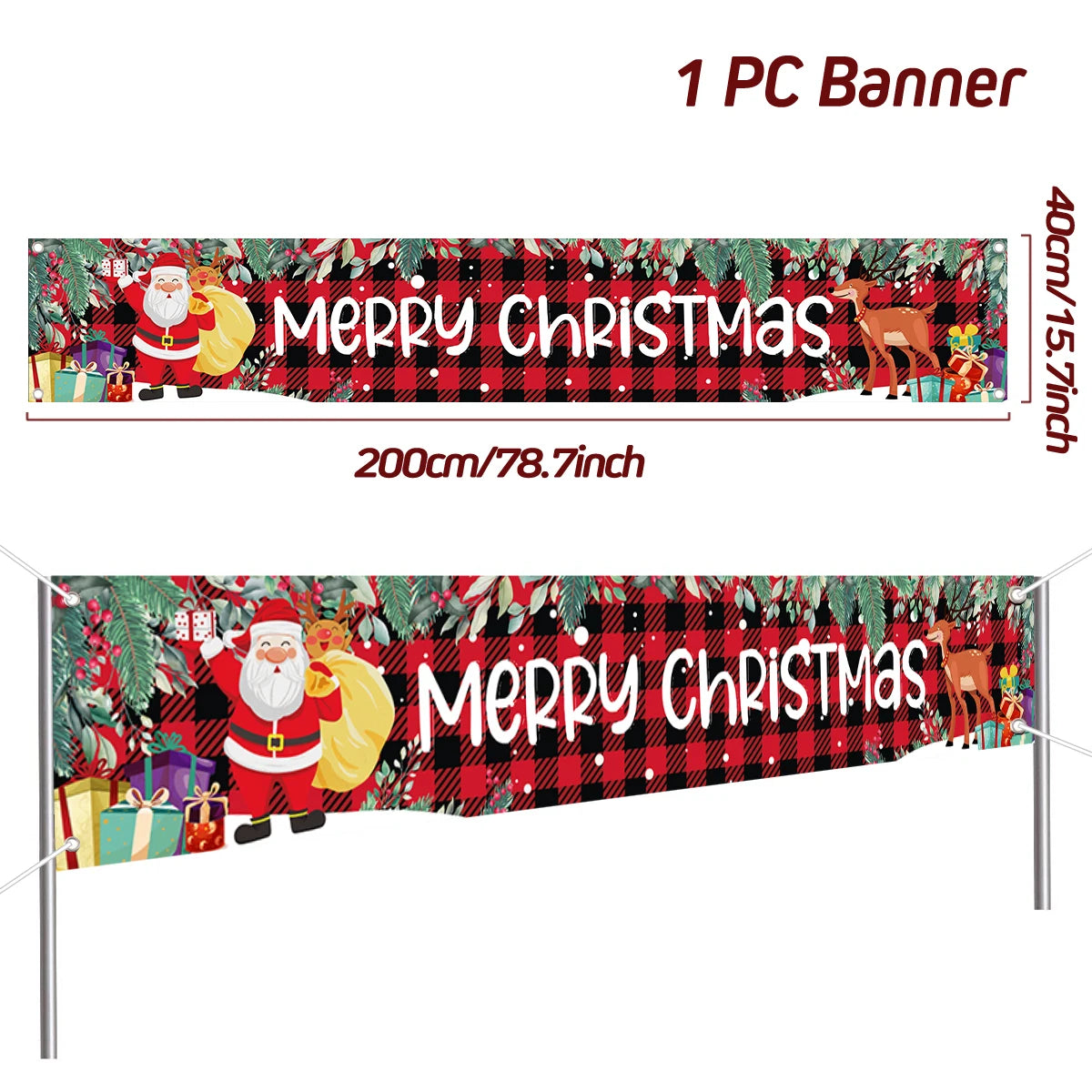 Christmas Outdoor Banner Merry Christmas Decorations