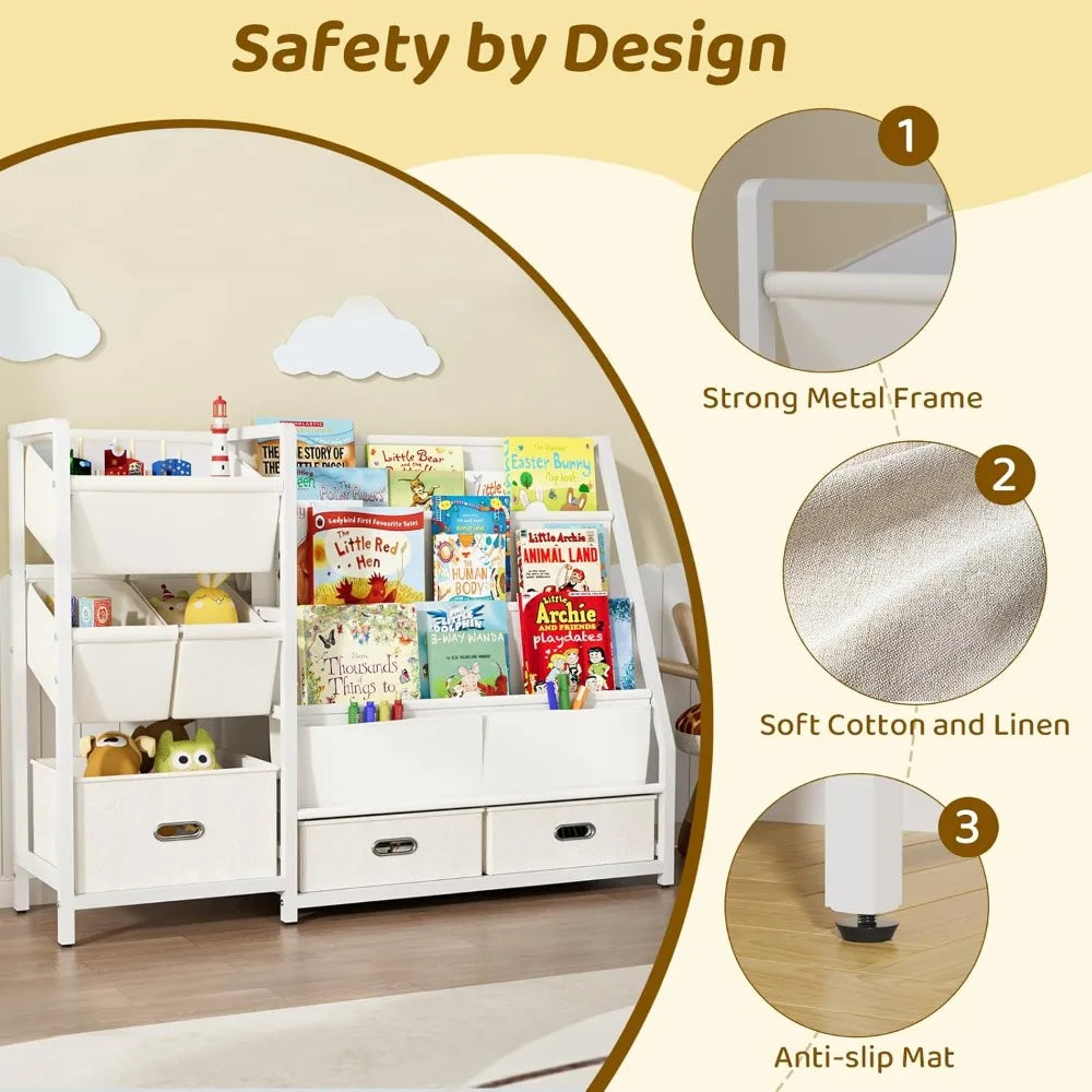 3 Tier Kids Bookshelf and Toy Storage Organizer