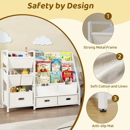 3 Tier Kids Bookshelf and Toy Storage Organizer