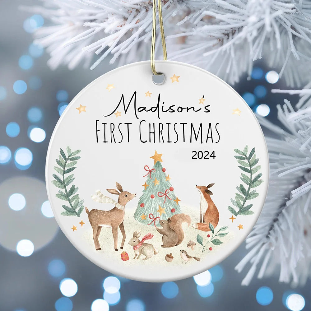First Christmas Baby Ornament Gift Personalized