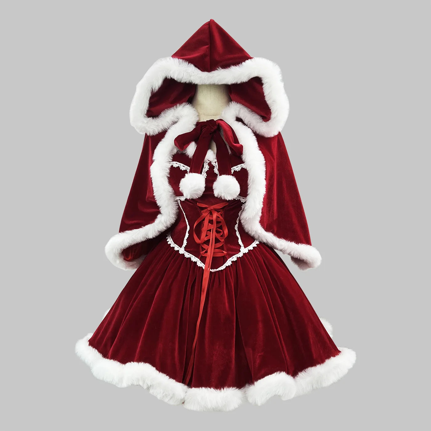 S -5XL  Red Sexy Tube Christmas Lolita Dress