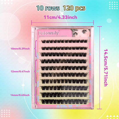 Individual Lashes 120 Pcs Self-adhesive Eyelash Cluster 10-12-14mm