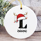 Baby's Christmas Ornament Personalized Initial with Name