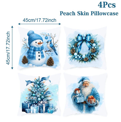 4pcs Merry Christmas Cushion Cover