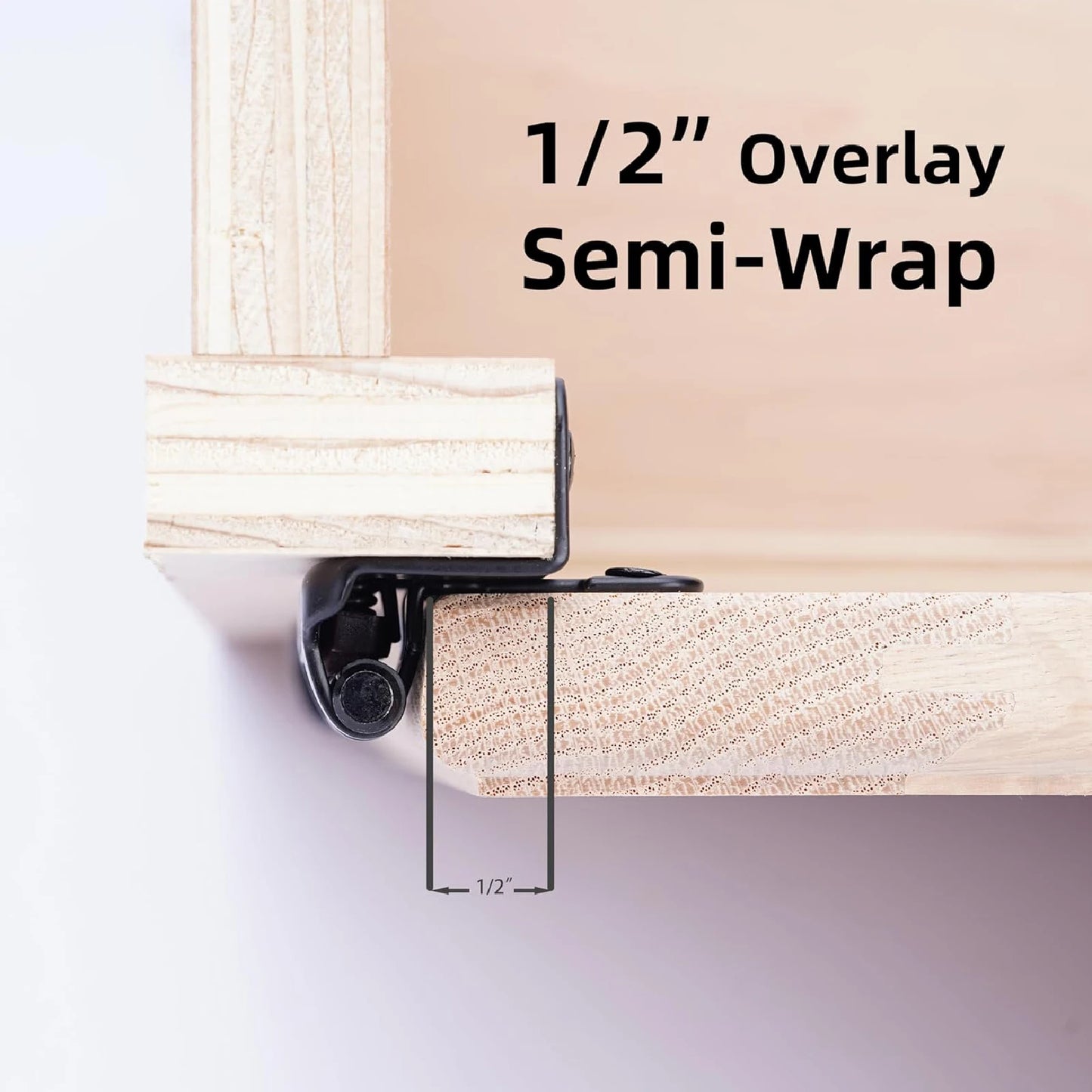 1/2" Cabinet Hinges 10PCS Hidden Sprung  Matte Black