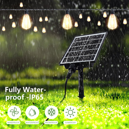 100FT Solar Outdoor String Lights IP65 Waterproof