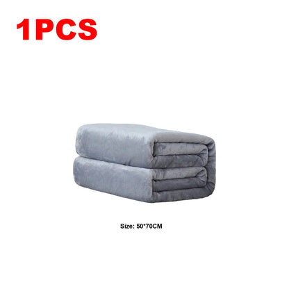 1-10PCS Flannel Fleece Blanket Winter Cozy Soft Blankets