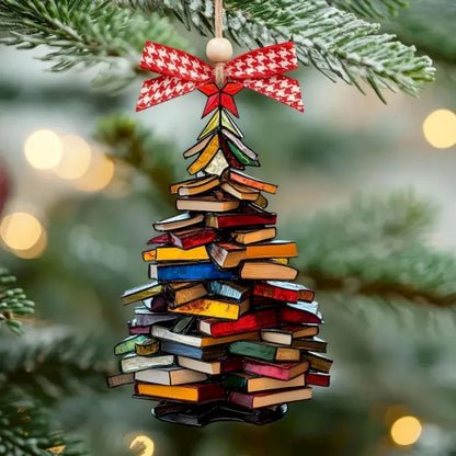 Acrylic Stacked Book Christmas Tree Ornament