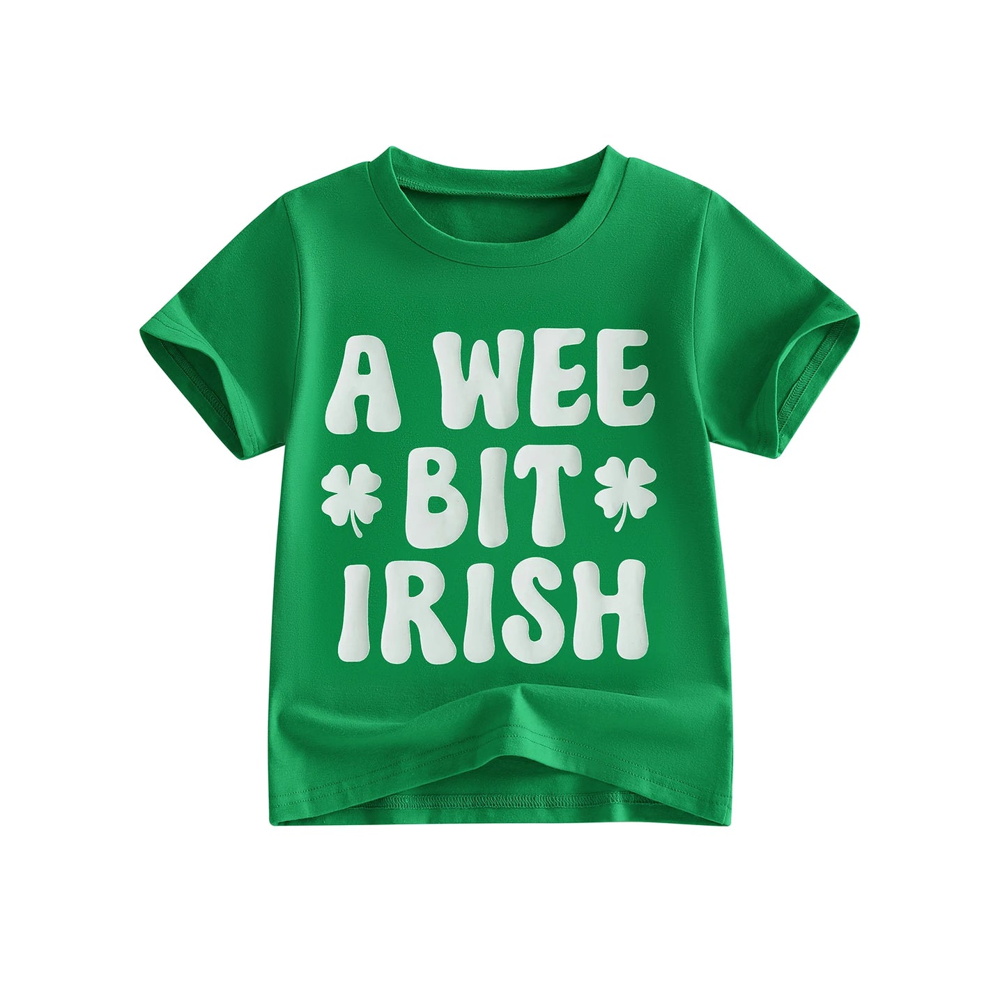 Irish Girl T-Shirts with Lucky Clover Print Short Sleeve Crew Neck