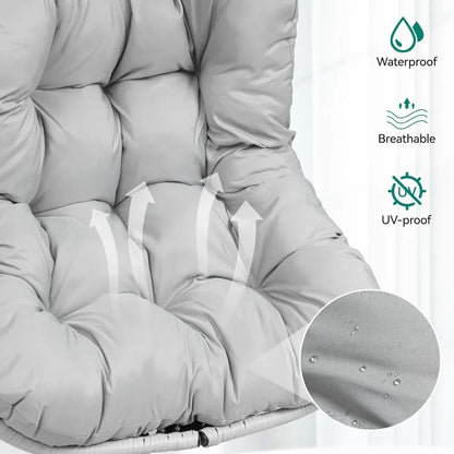 Egg Chair Swing with Steel Stand UV Resistant Cushion 330lbs