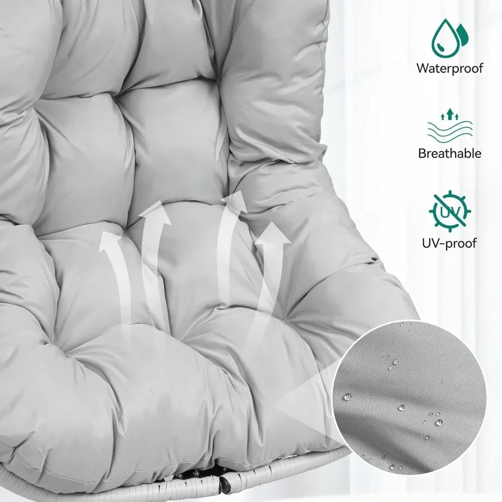 Egg Chair Swing with Steel Stand UV Resistant Cushion 330lbs