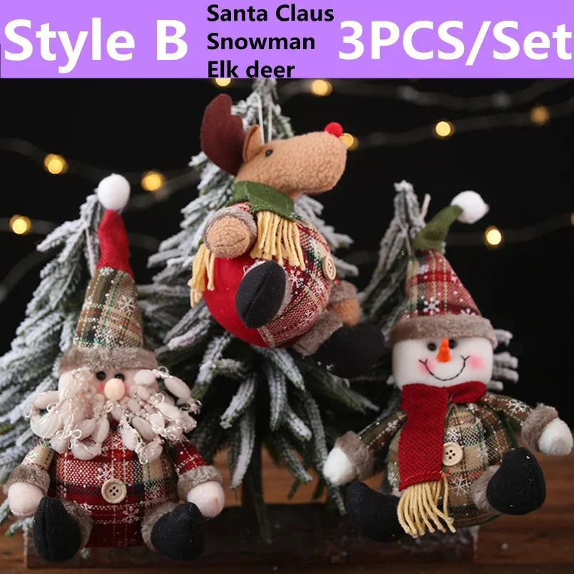 Christmas Dolls Reindeer Snowman Santa Claus