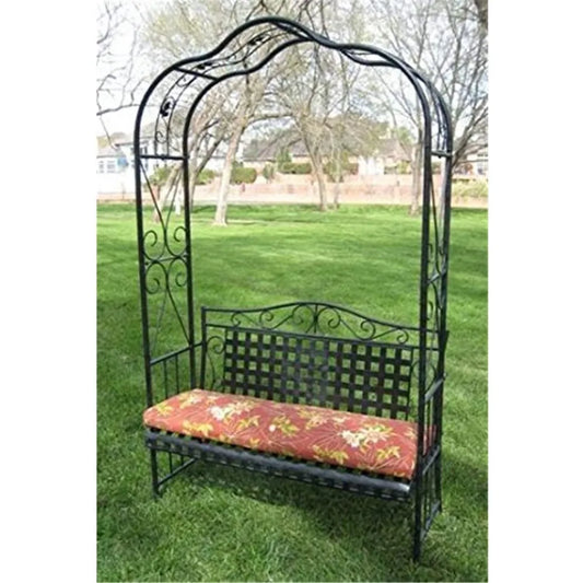 IRON PATIO ARBOR BENCH in ANTIQUE BLACK