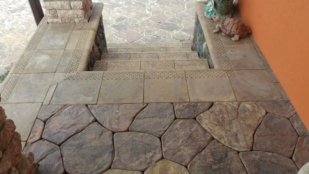 DIY Sold 6 pcs Plastic Molds Flagstone Casting Concrete Paving