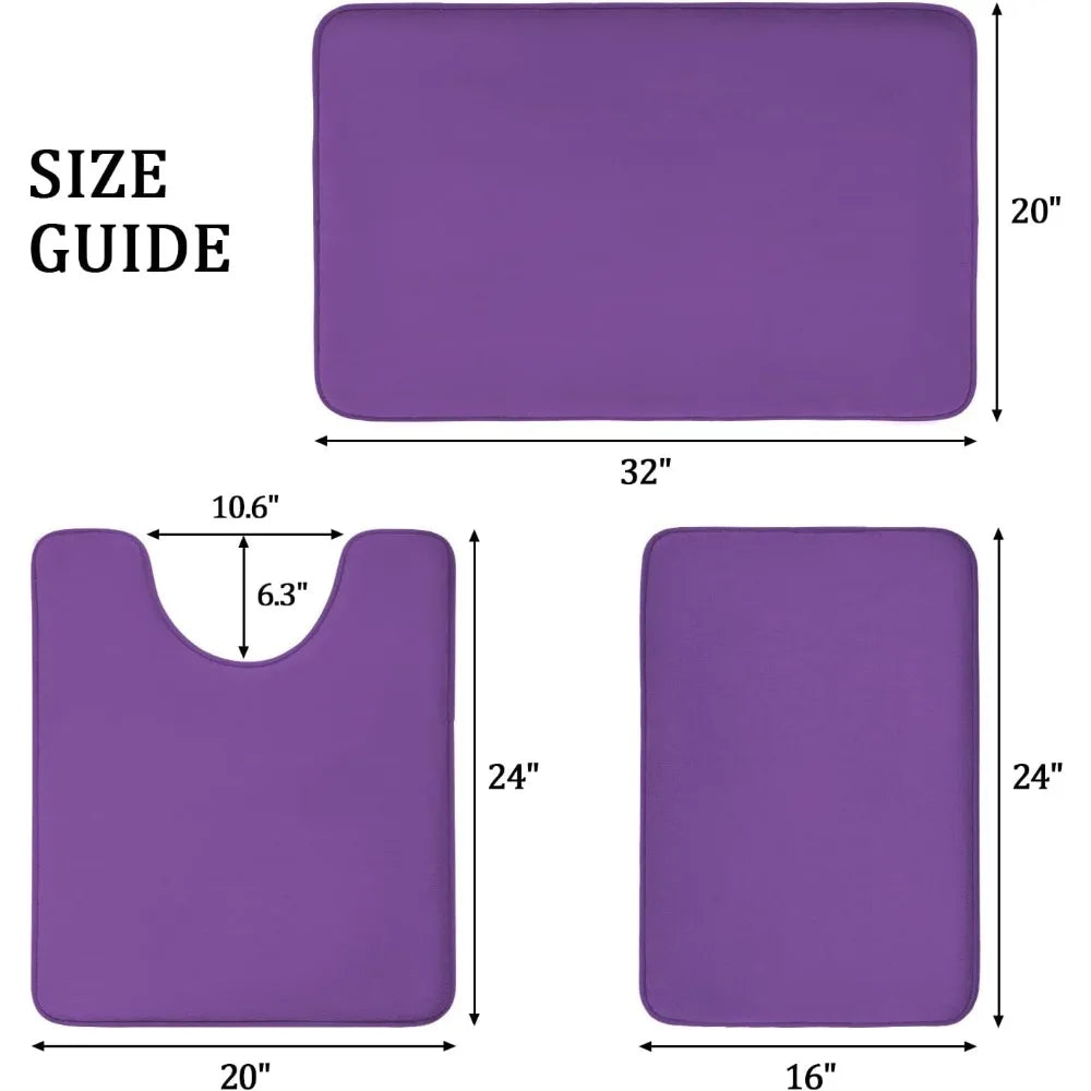 bathroom rug sets 3 piece, memory foam bath mat