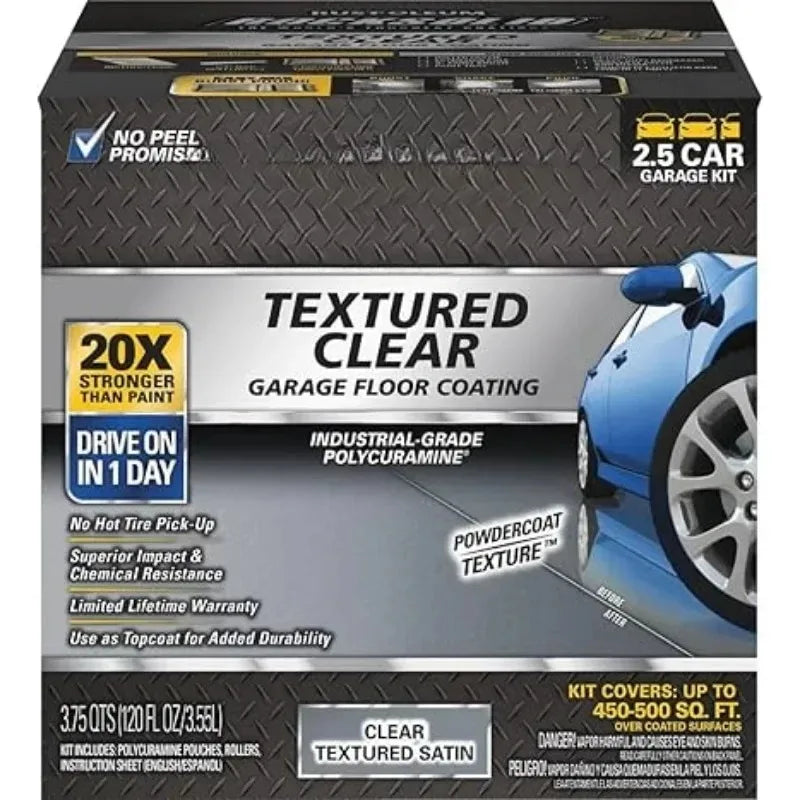 RockSolid Garage Floor Coating, 2.5 Car Kit, Textured Clear
