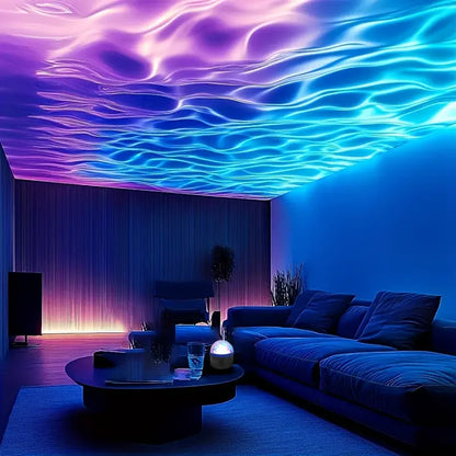 Rotating water wave ambient lighting projector, multi-color selection