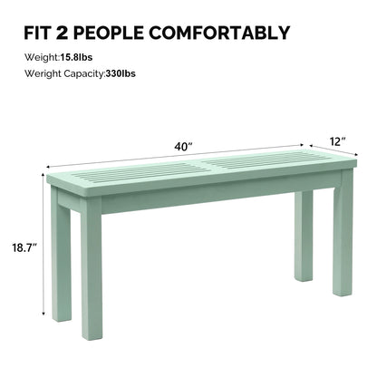 40in Outdoor Wooden Porch Bench