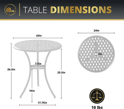Bistro Set 3 Piece Outdoor Bistro Table and Chairs Set Table with Umbrella Hole