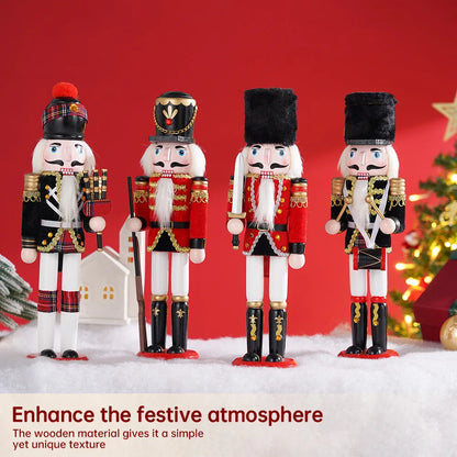 30cm Wooden Nutcracker Soldier Statues