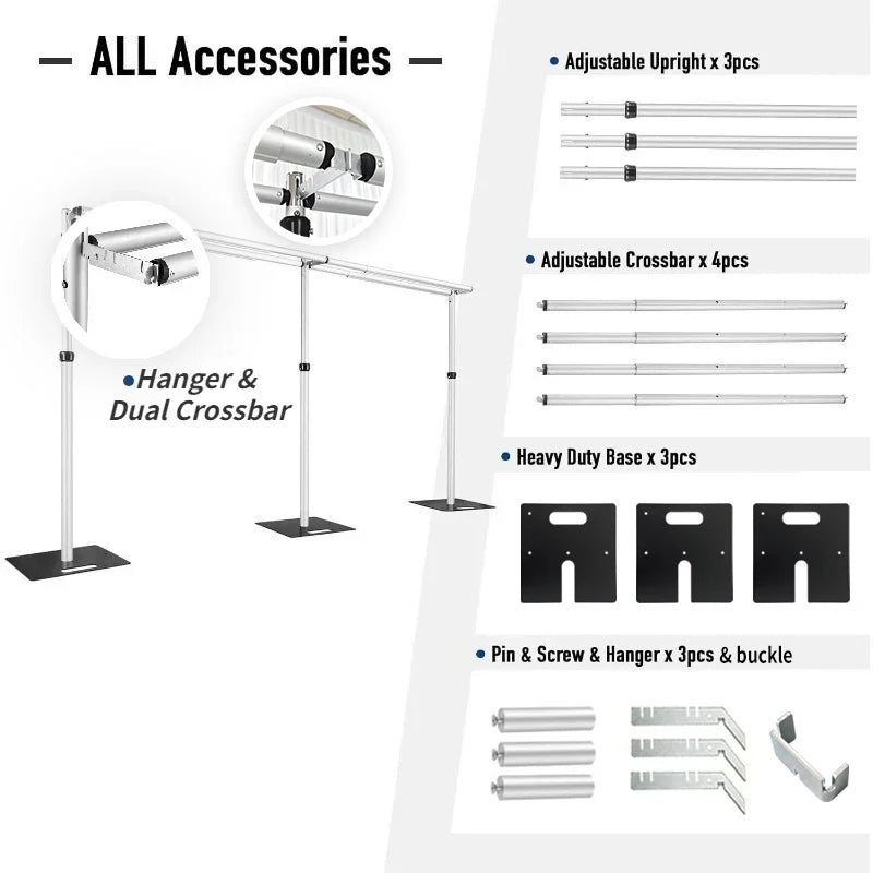 10x20ft Wedding Backdrop Stand Adjustable