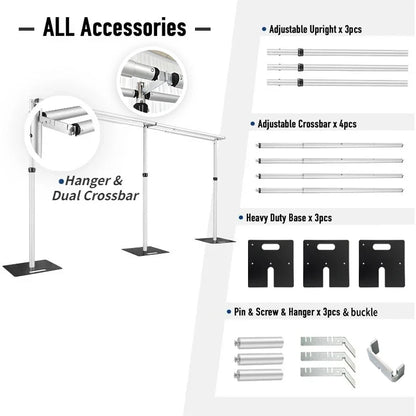 10x20ft Wedding Backdrop Stand Adjustable