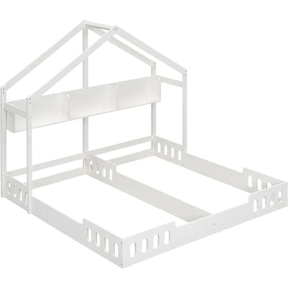 Double Twin House Bed for 2 Kids,