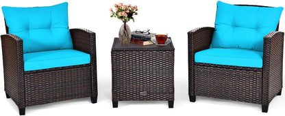 3pcs patio furniture set, rattan wicker