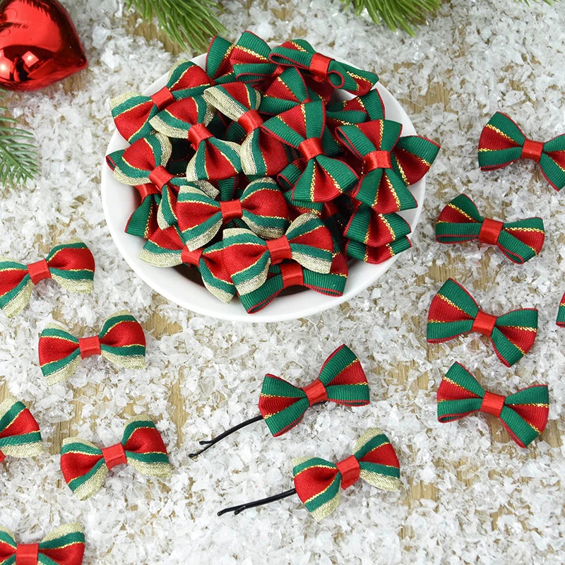 30pc Christmas Satin Ribbon Bows Handmade