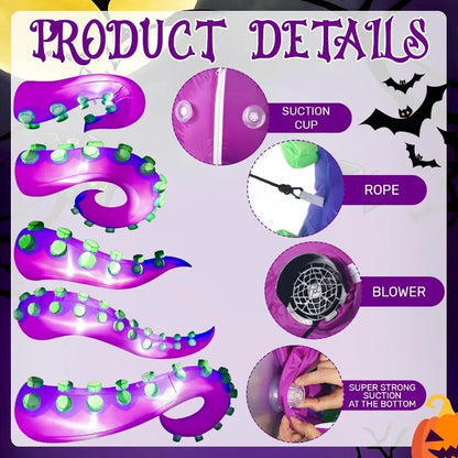 5 Pcs 5 ft Halloween Inflatable Lighted Giant Octopus Tentacle