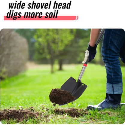 Multi-Size Steel Garden Shovel Set with D-Grip Handles