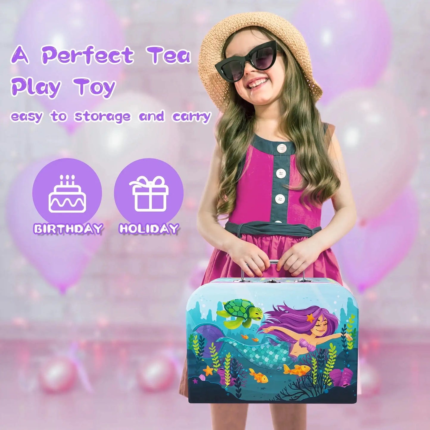 Tea Party Set Mermaid  Toddlers 2 3 4 5 6 Years Old