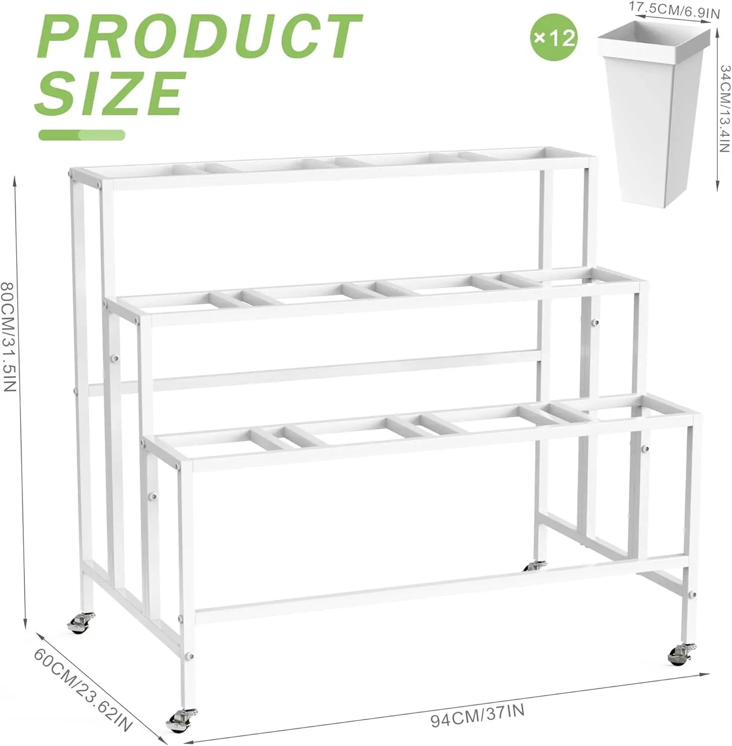 Flower Display Stand with 12 Buckets