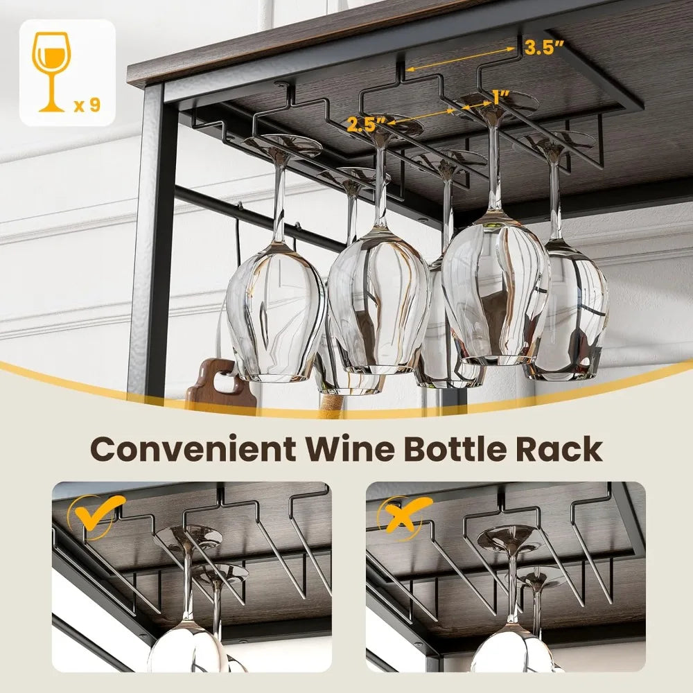 Kitchen Island with 3 Tier Storage Shelves, 48 Inch Baker Rack