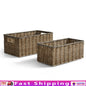 2-Piece Storage Basket Set Poly Rattan Weave
