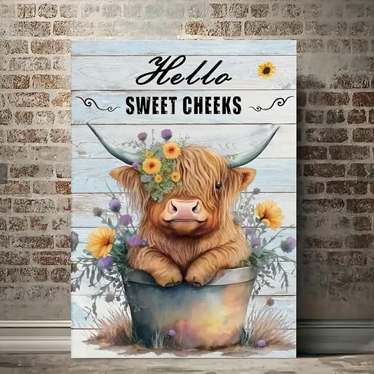 1pc No Framed Canvas Painting Highland Cow Pictures