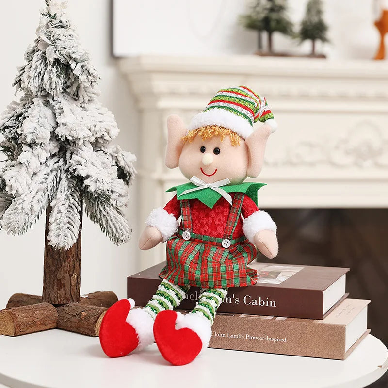 Large size Christmas plush leg elf doll