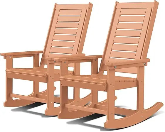 Outdoor Rocking Chair Set | 3-Piece  2 Rocking Chairs with 1 Side Table