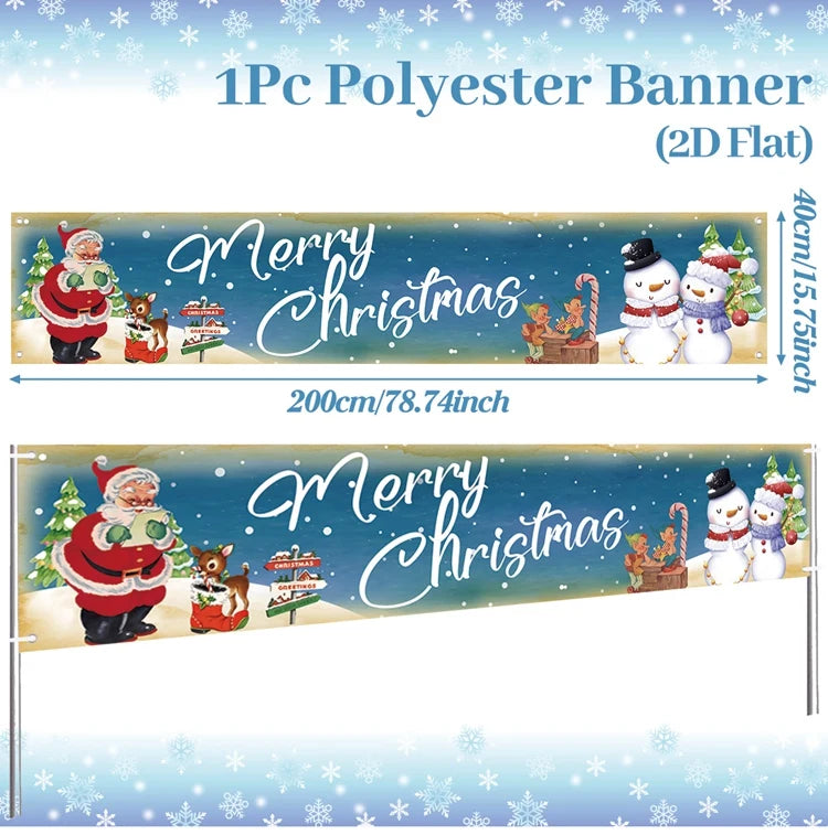 Christmas Outdoor Banner Merry Christmas Decorations