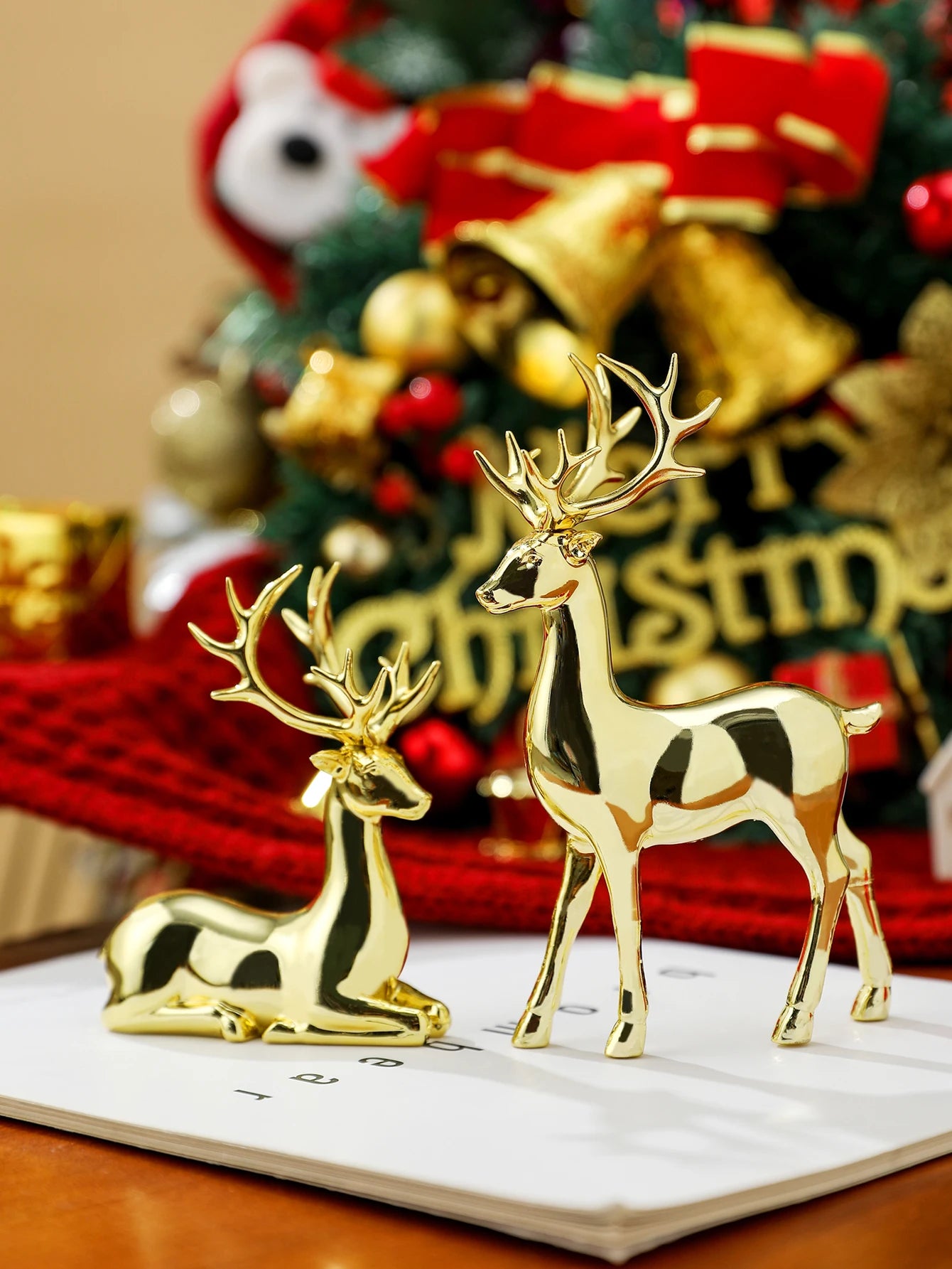 2 Pcs Reindeer Christmas Table Decoration
