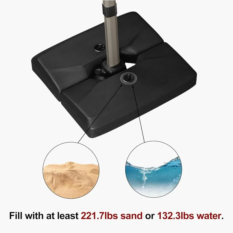 Weighted Base Water & Sand Filled, Patio Umbrella Base Stand, 40.6'' X 39.4'