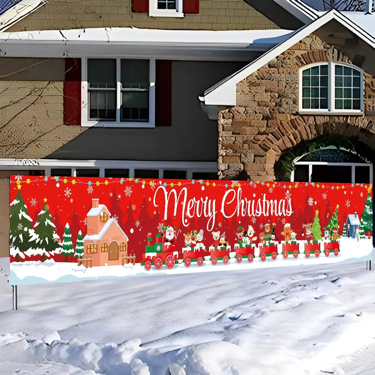 Christmas Outdoor Banner Merry Christmas Decorations