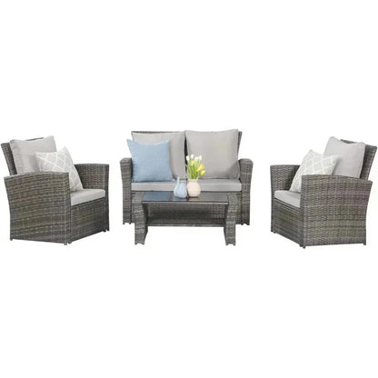 4 Piece Outdoor Patio Furniture Sets. Wicker