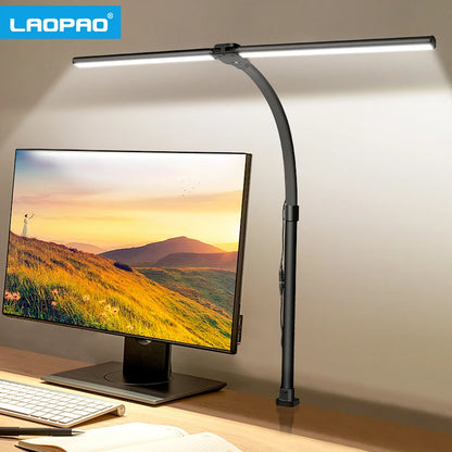 Double Head LED Desk Lamp, 5Color Modes and 5 Dimmable Eye Protection lamp
