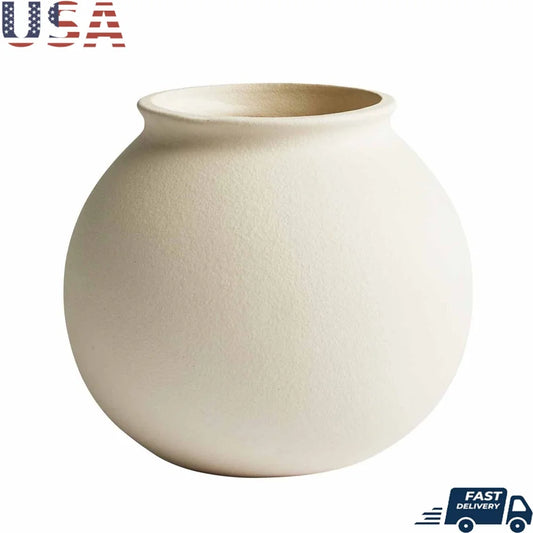 Matte Ceramic Round Vase