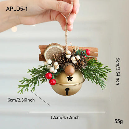 Christmas Bell Antlers Bow Pinecone Bell