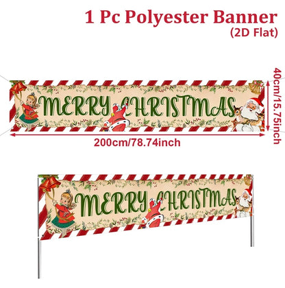 Christmas Outdoor Banner Merry Christmas Decorations
