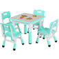Kids Table and 4 Chairs Set, Height Adjustable