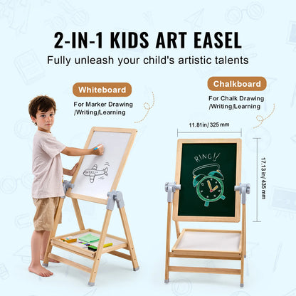 Standing Magnetic Drawing Board WordPad Art Easel with Painting Accessories
